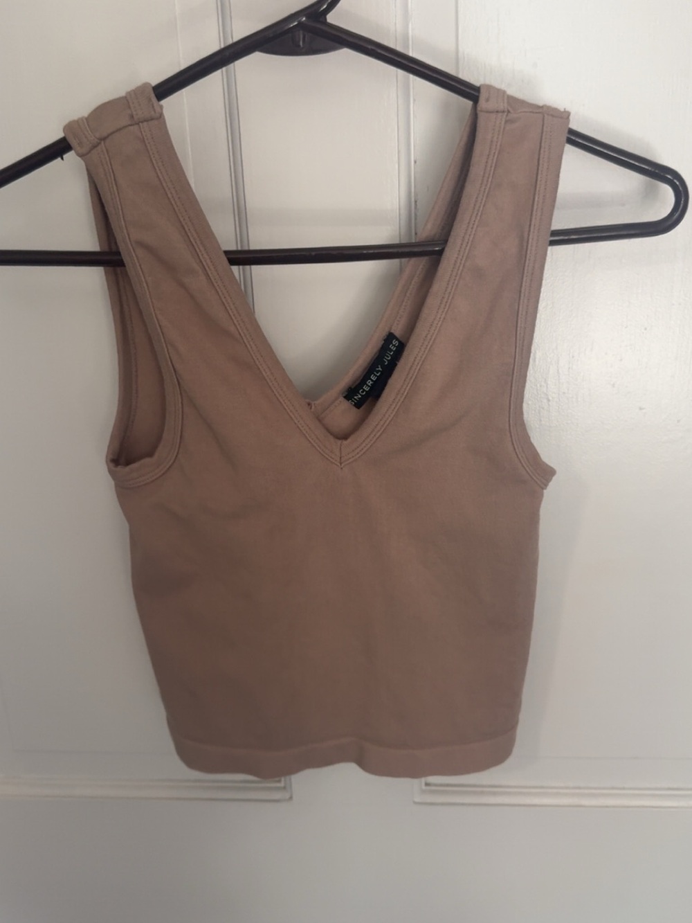 Sincerely Jules V-Neck Tank Top in Taupe